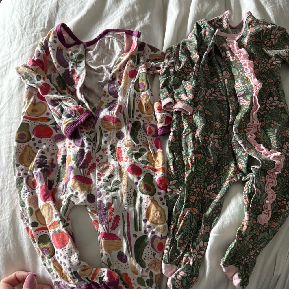 Magnetic Me Fruit and Floral Print Kids Footies 2 pack